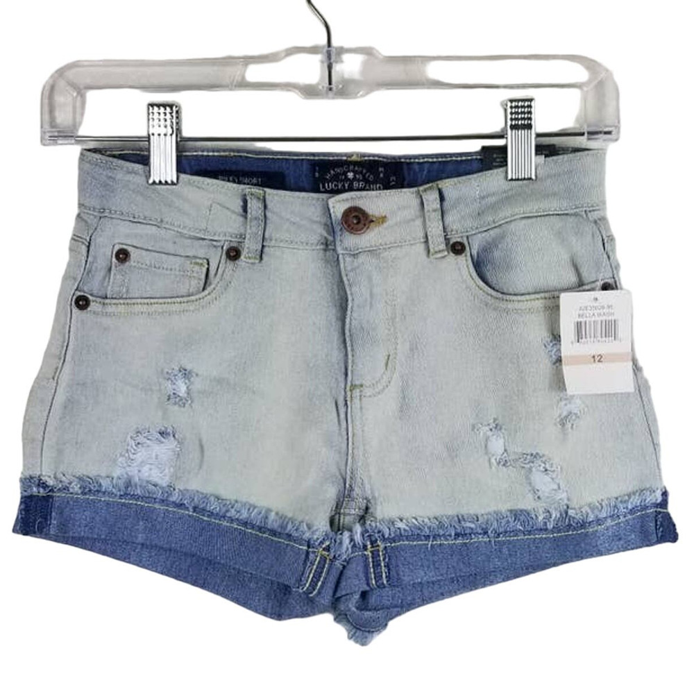 Lucky Brand GIRL Riley Bella Wash Jean Shorts Sz 12 NWT